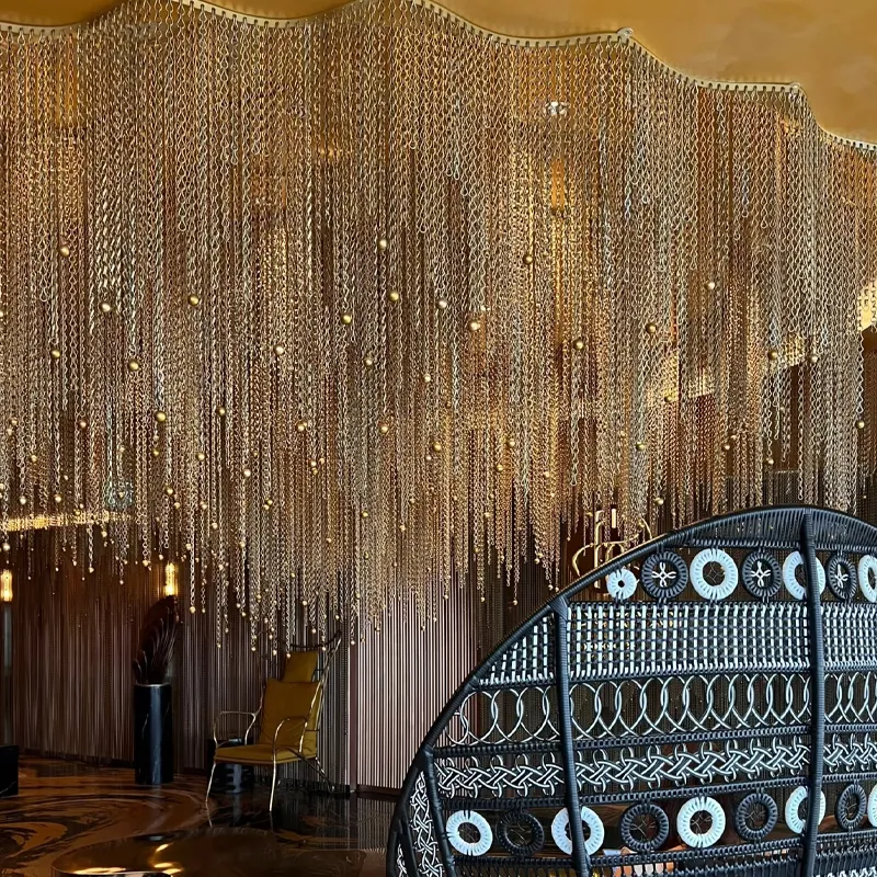 Beaded Chain Mesh Full Wall Partition Curtain